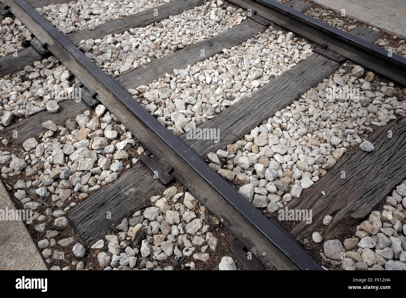 Gleise am alten Bahnhof in West-Jerusalem Israel Stockfoto