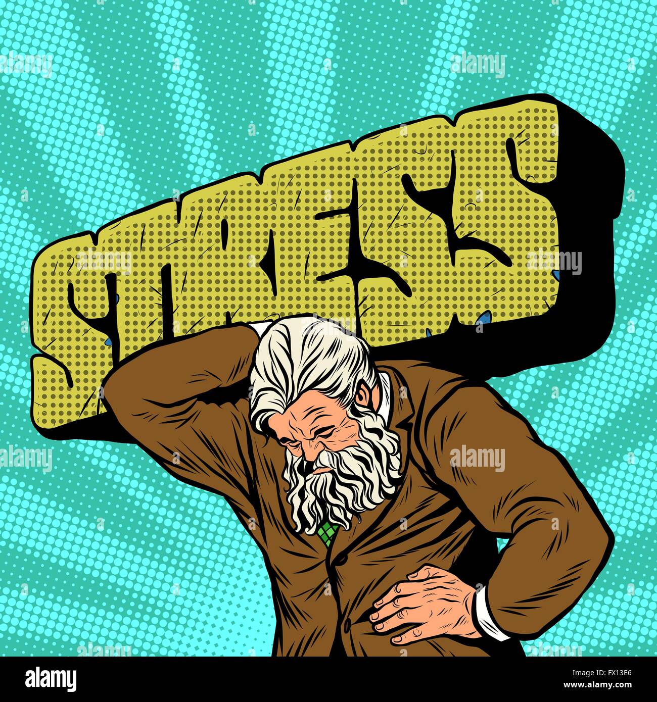 Antike Atlas Stress starker Mann Geschäftsmann Stock Vektor