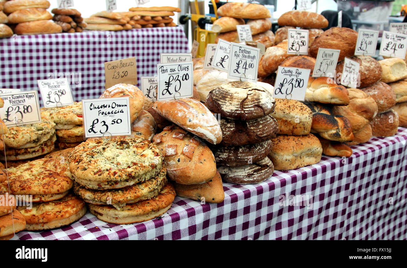 Brot-Markt Stall Borough Market London Stockfoto