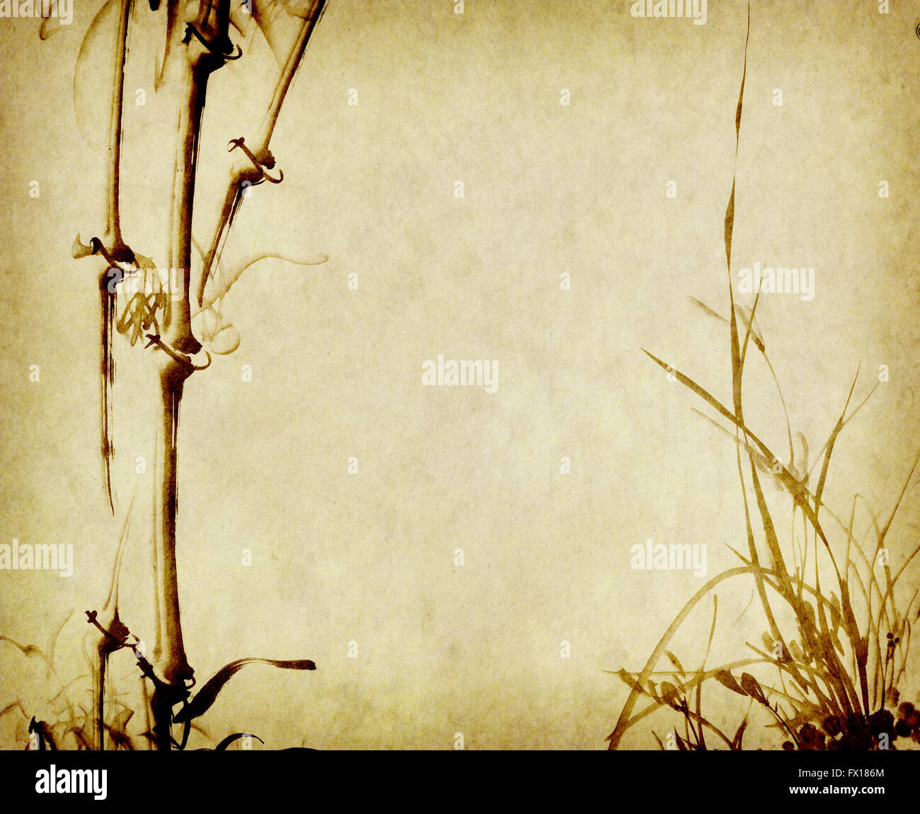 Traditionelle chinesische Malerei Bambus Stockfoto