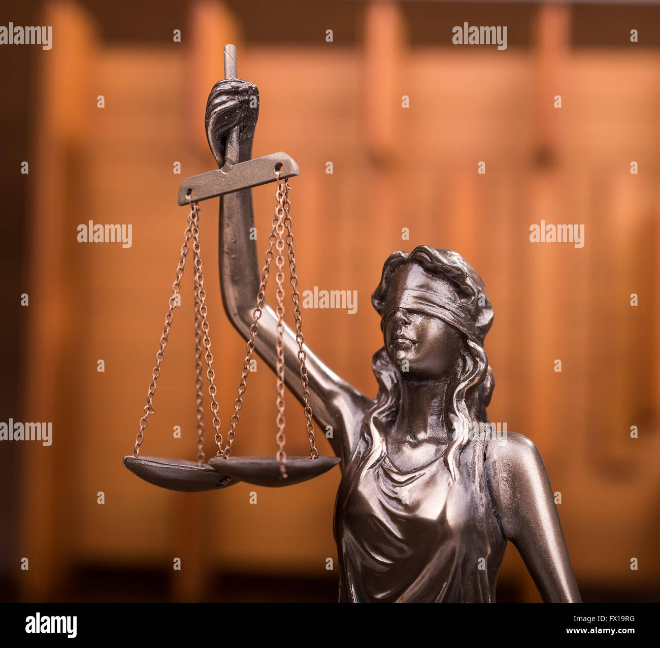 Statue der Gerechtigkeit, Begriff Stockfoto