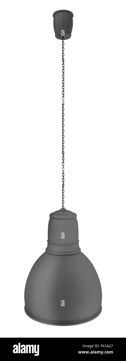 Schwarzen Lampenschirm Lampe auf einem weißen Hintergrund Stockfoto