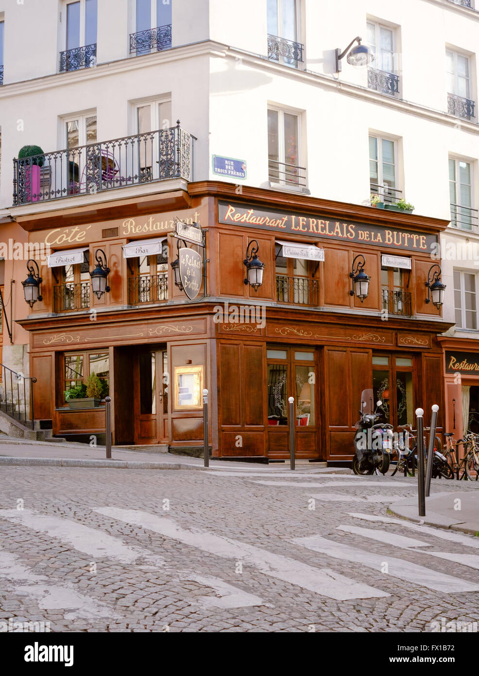Restaurant Le Relais De La Butte Montmartre Paris Stockfoto