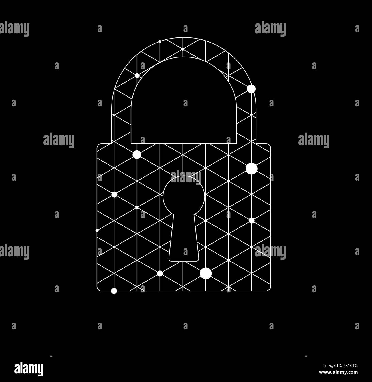 Abstrakte futuristische Technologie, Schloss Digital auf Platine Stock Vektor