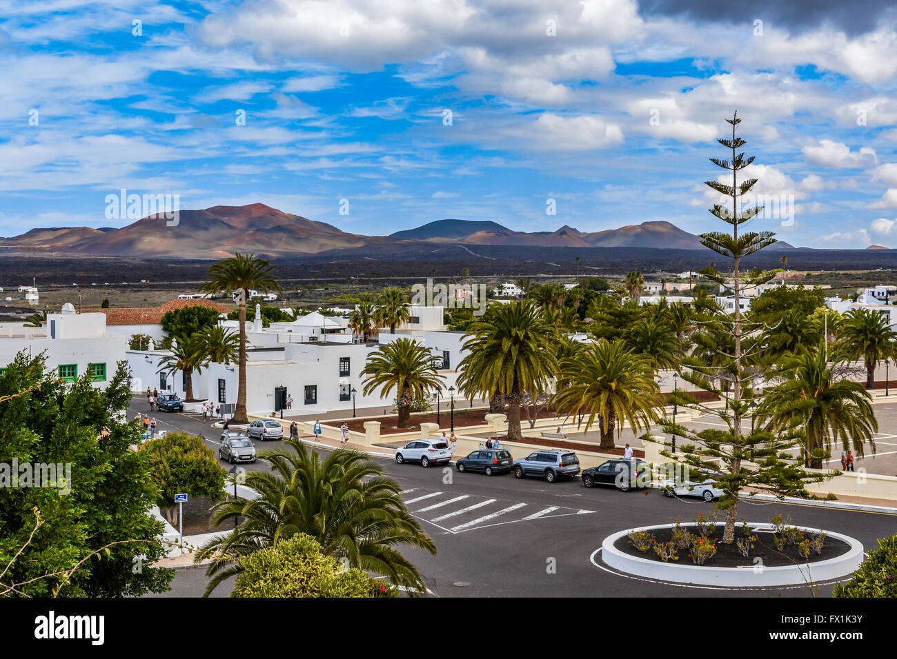 Yaiza, ein malerisches kleines Dorf auf Lanzarote Insel im Timanfaya Nationalpark, Kanarische Inseln, Spanien. Stockfoto