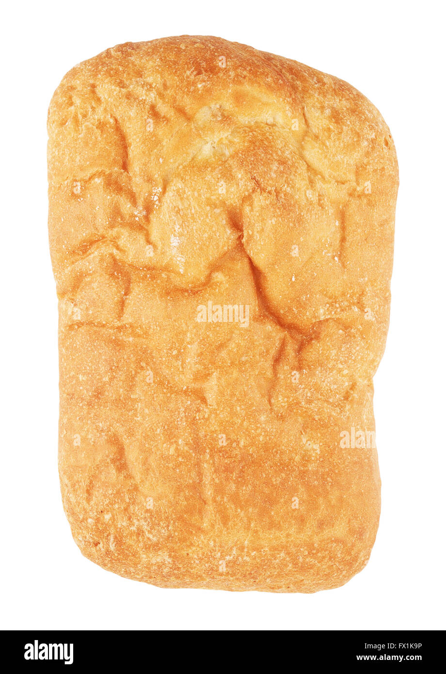 gesunde Ciabatta Brot, isoliert auf weißem Hintergrund Stockfoto