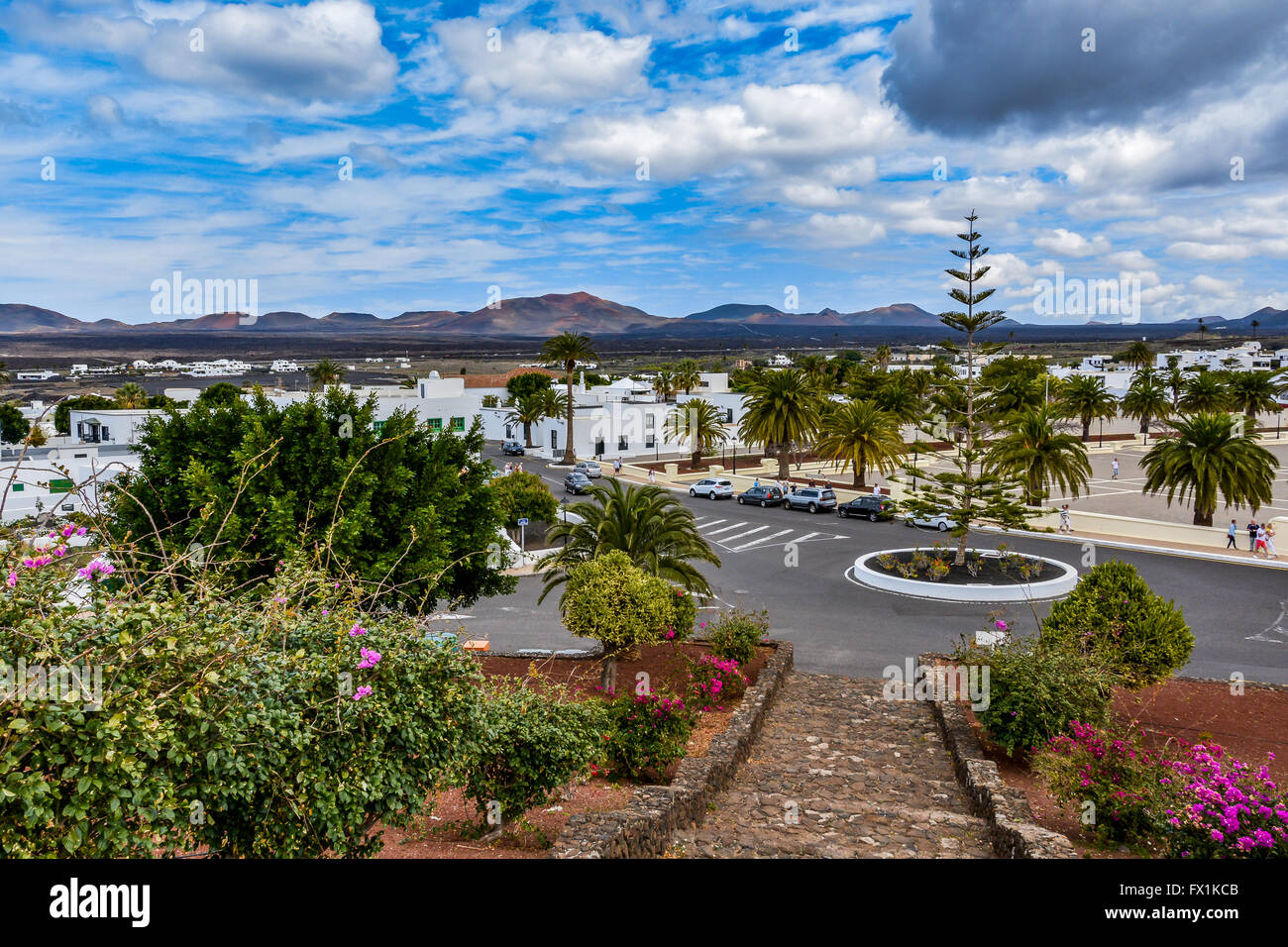 Yaiza, ein malerisches kleines Dorf auf Lanzarote Insel im Timanfaya Nationalpark, Kanarische Inseln, Spanien. Stockfoto