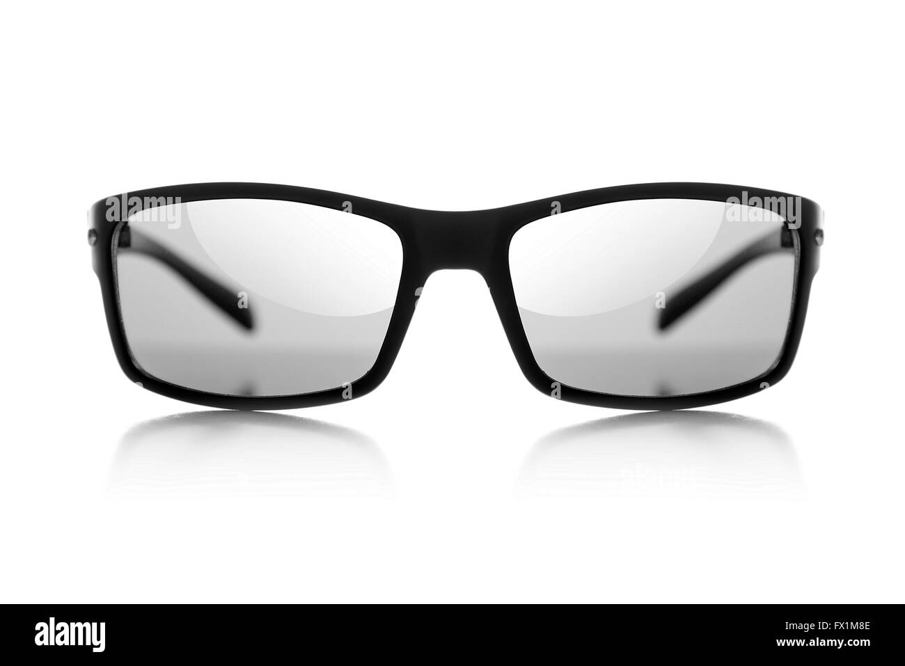 Schwarze Sonnenbrille isoliert auf weißem Hintergrund. Mit Beschneidungspfad Stockfoto