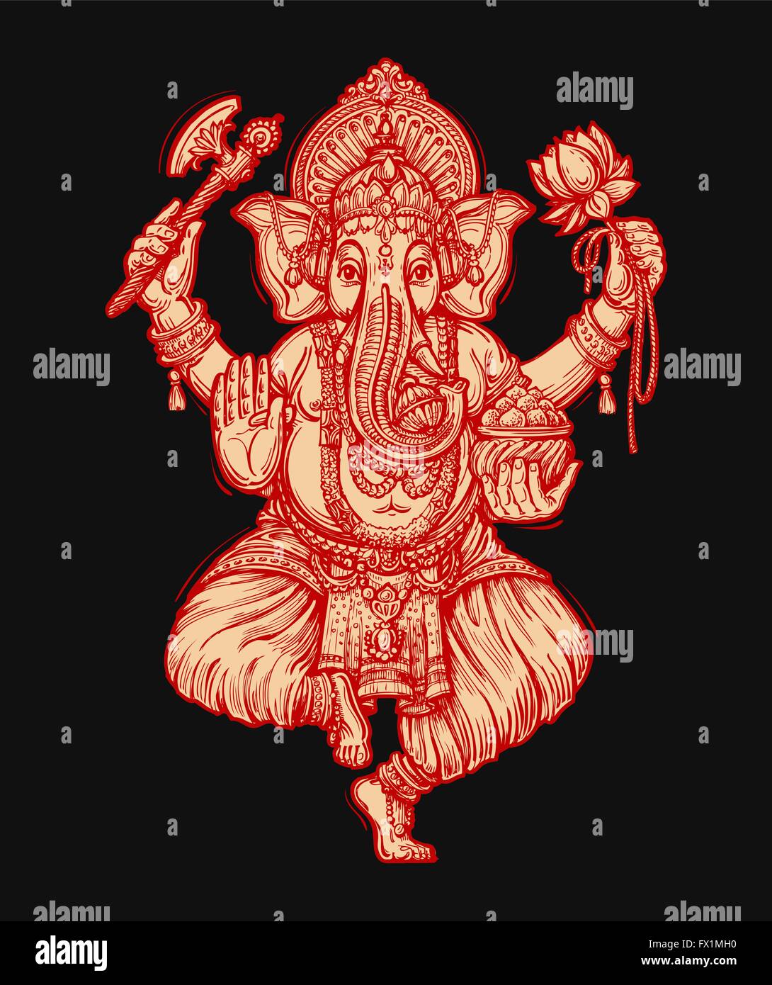 Glücklich Ganesh Chaturthi. Vektor-Illustration der hinduistischen lord Stock Vektor