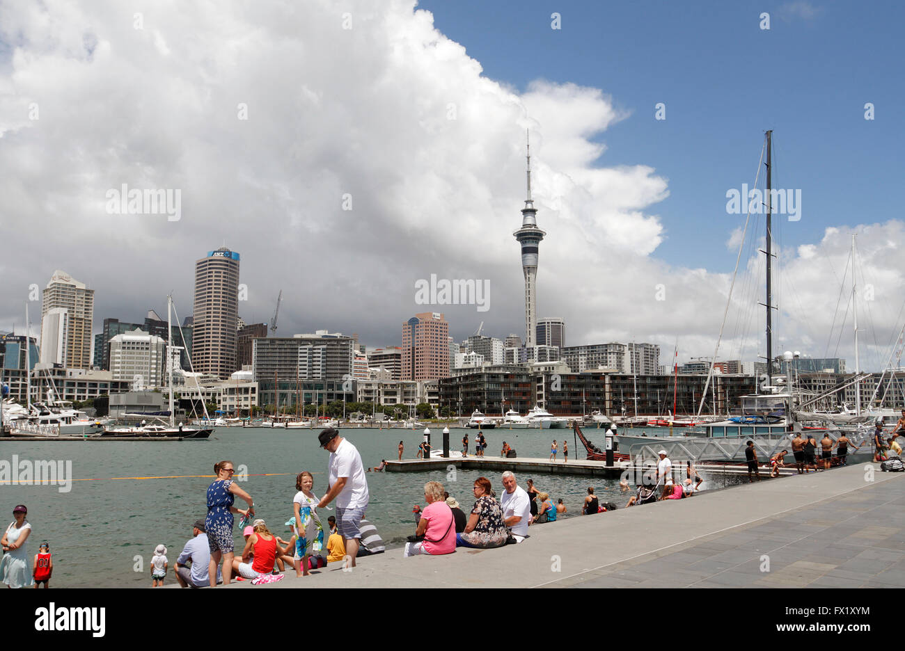 Skyline von Auckland in Neuseeland Stockfoto