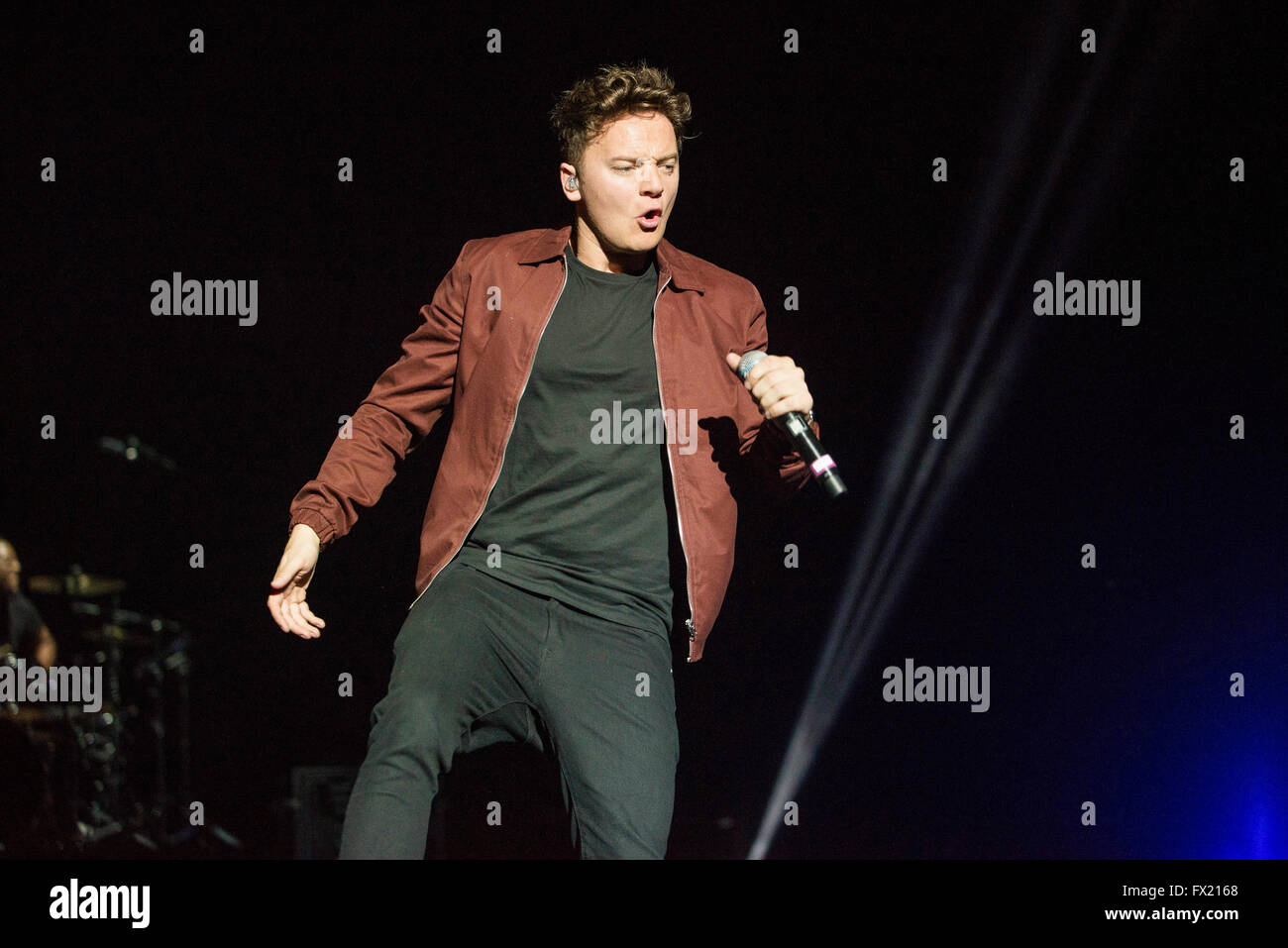 Conor Maynard führt auf der Bühne sehen, The Hydro auf 8. April 2016 in Glasgow, Schottland. Stockfoto