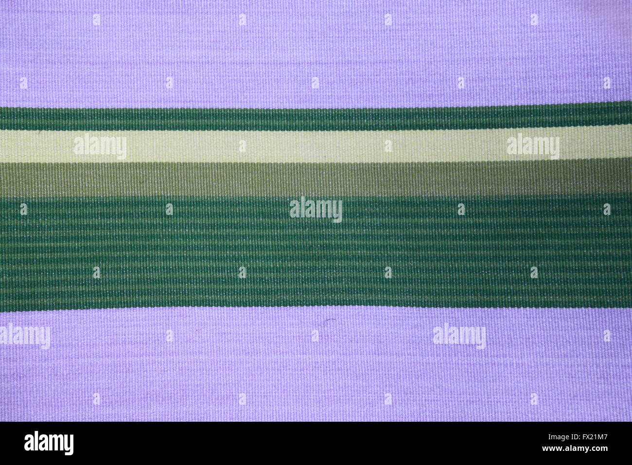 Lavendel / lila, Khaki und grüne horizontal gestreifte Gewebe Stockfoto