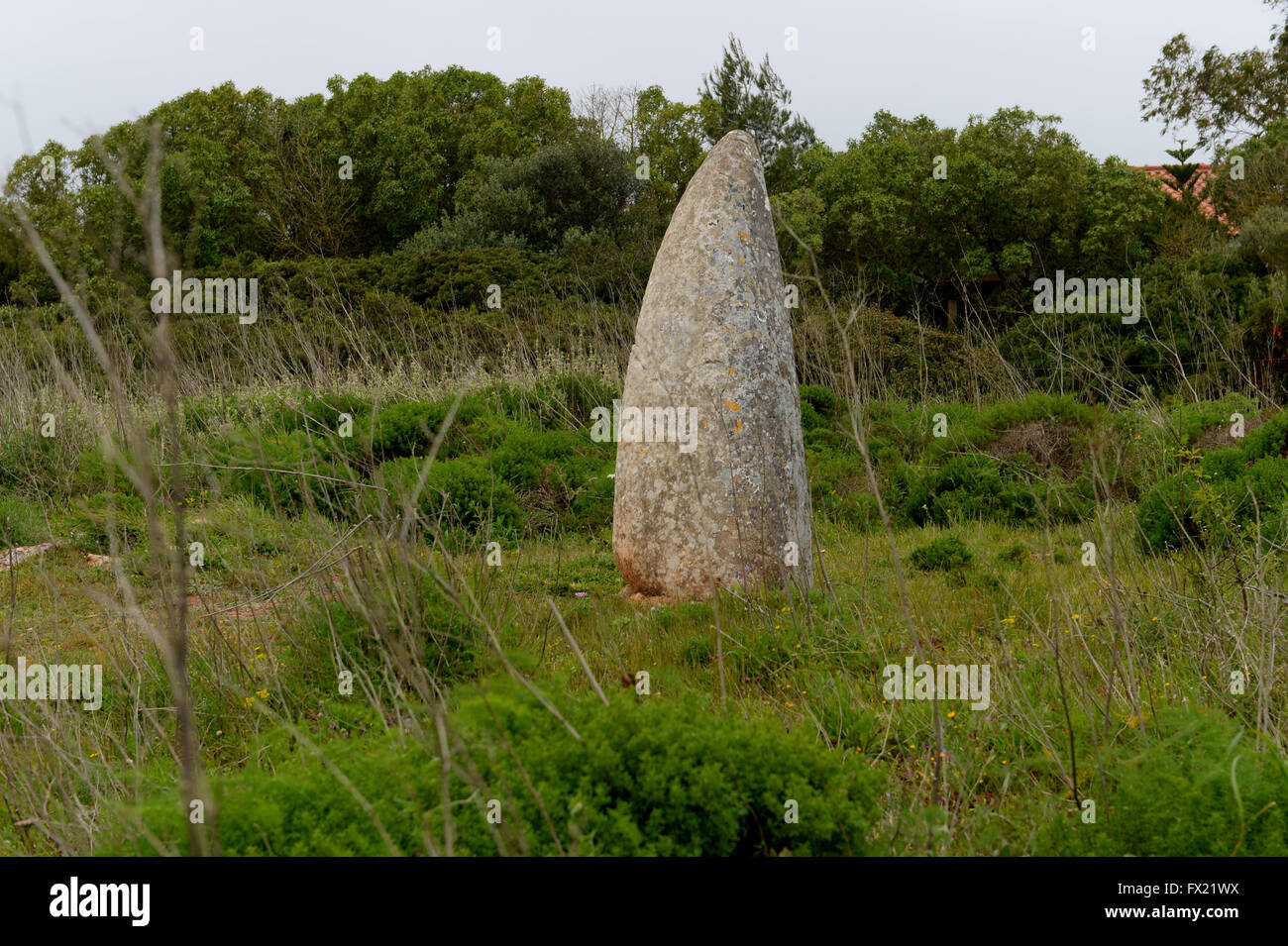 Megalith-Monument phallisch geformte Algarve, Portugal Stockfoto