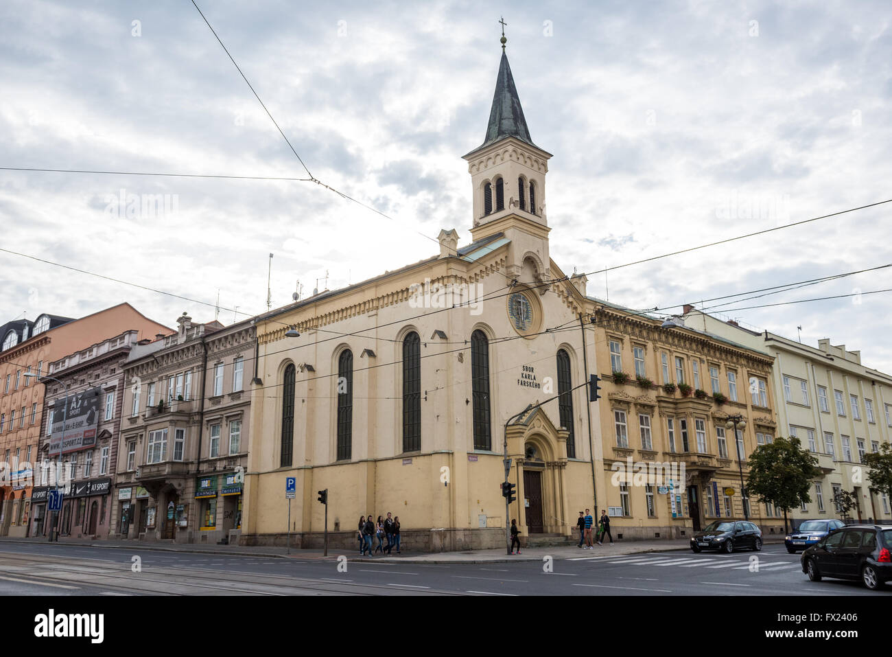 Tschechoslowakischen Hussitischen Kirche Husova Street in der Stadt Pilsen, Tschechische Republik Stockfoto