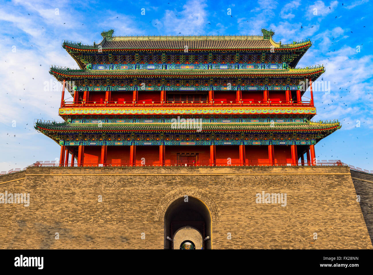 Peking, China bei dem Zhengyangmen Torhaus am Tiananmen-Platz. Stockfoto