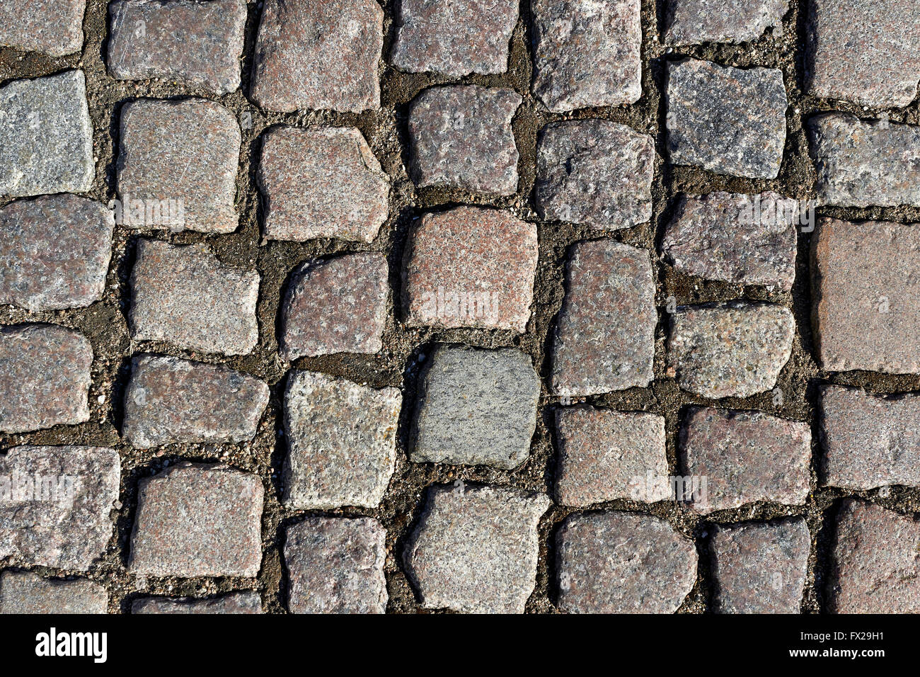 Nahaufnahme des alten Pflasterstein Pflastersteine Stockfoto