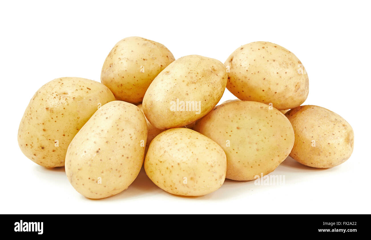 Kartoffeln isoliert auf weißem Hintergrund Stockfoto