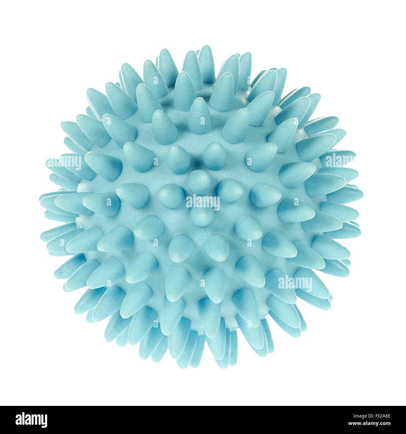 Spikey blau Massage-Ball isoliert auf weiss Stockfoto