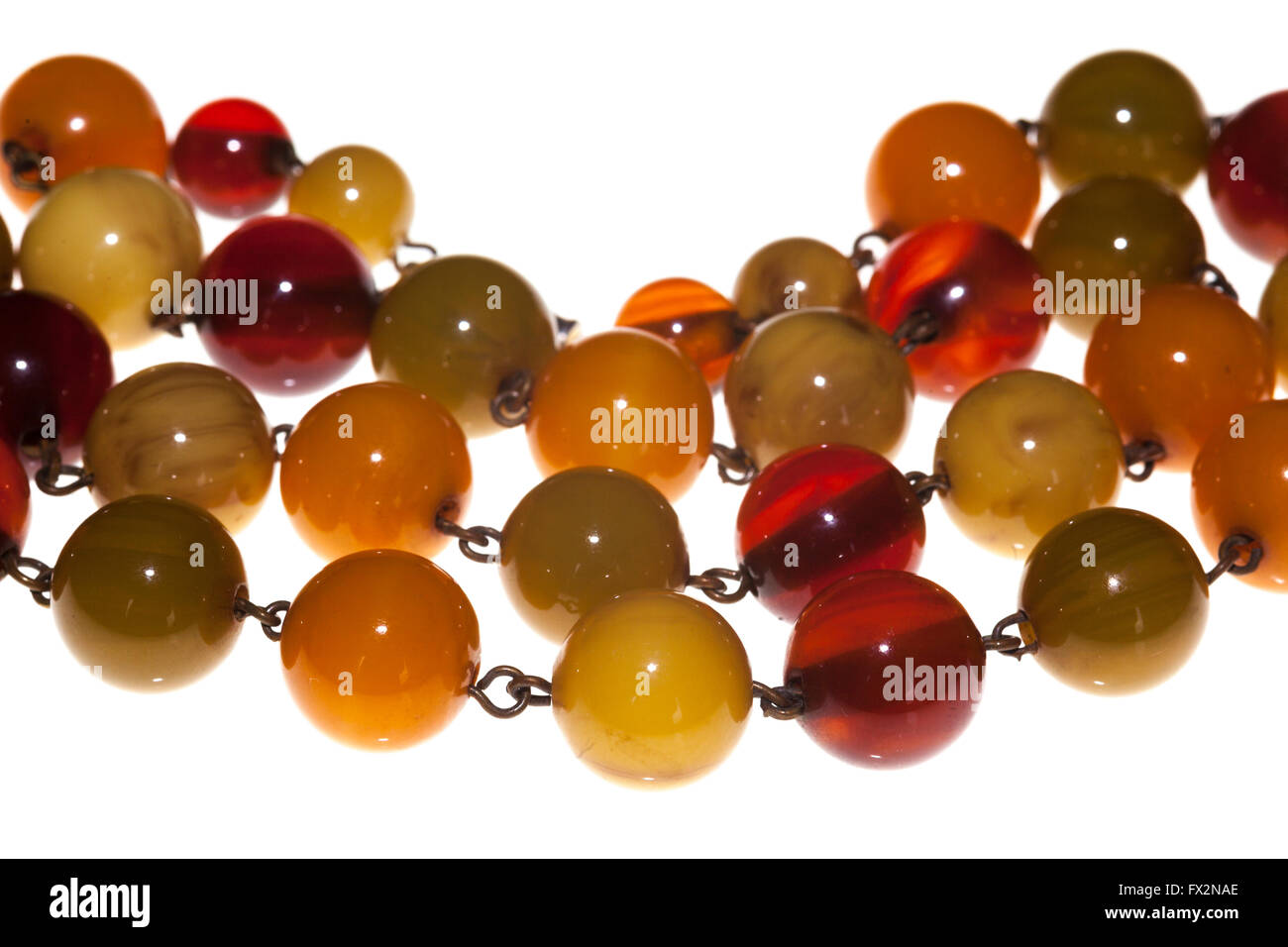 Alte Bakelit-Halskette Stockfoto