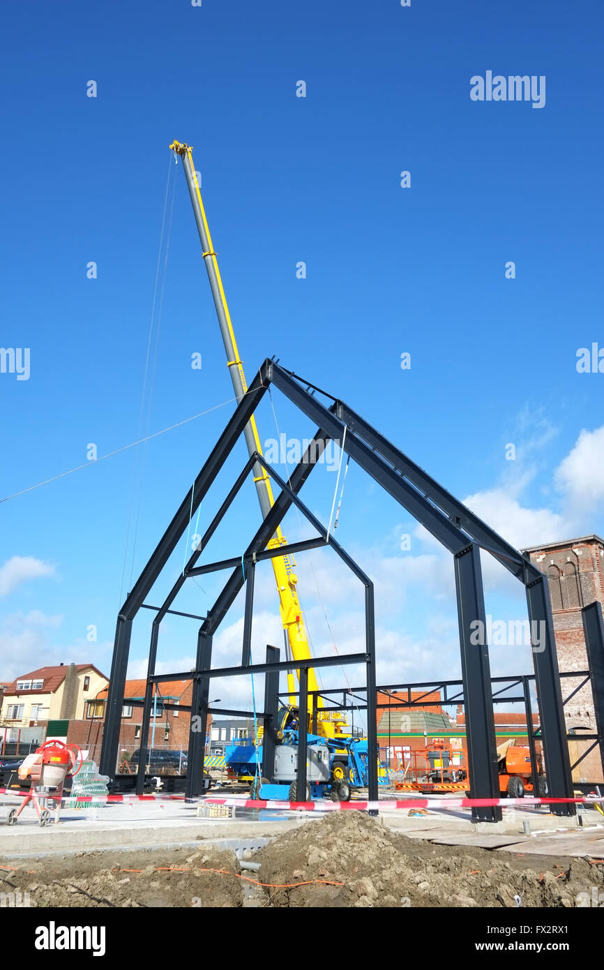 Baustelle der neuen Kirche im niederländischen Dorf Hoek in Zeeland Stockfoto