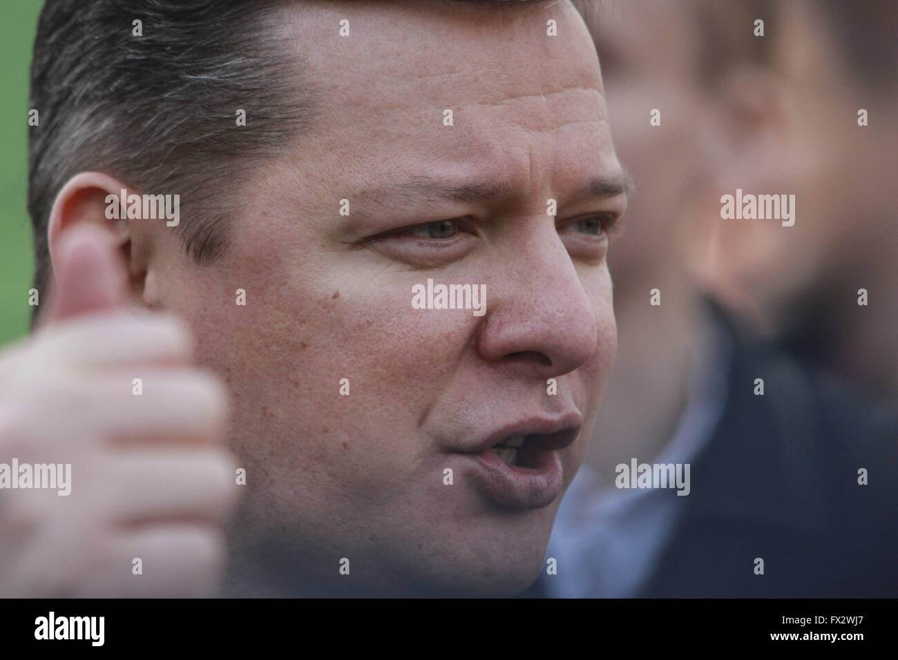 Kiew, Ukraine. 8. April 2016. Oleh Valeriovich Lyashko ist ein ukrainischer Politiker, Mitglied des Verkhovna Rada Führer der radikalen Partei und © Nazar Furyk/ZUMA Draht/Alamy Live News Stockfoto
