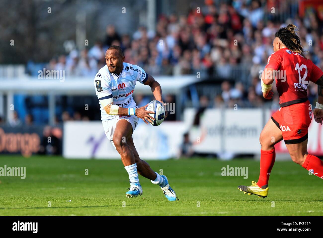 Paris, Frankreich. 10. April 2016. Europameister-Rugby-Viertelfinale. Racing-u-Bahn 92 gegen RC Toulon. Joe Rokocoko (Rac) Credit: Action Plus Sport/Alamy Live News Stockfoto