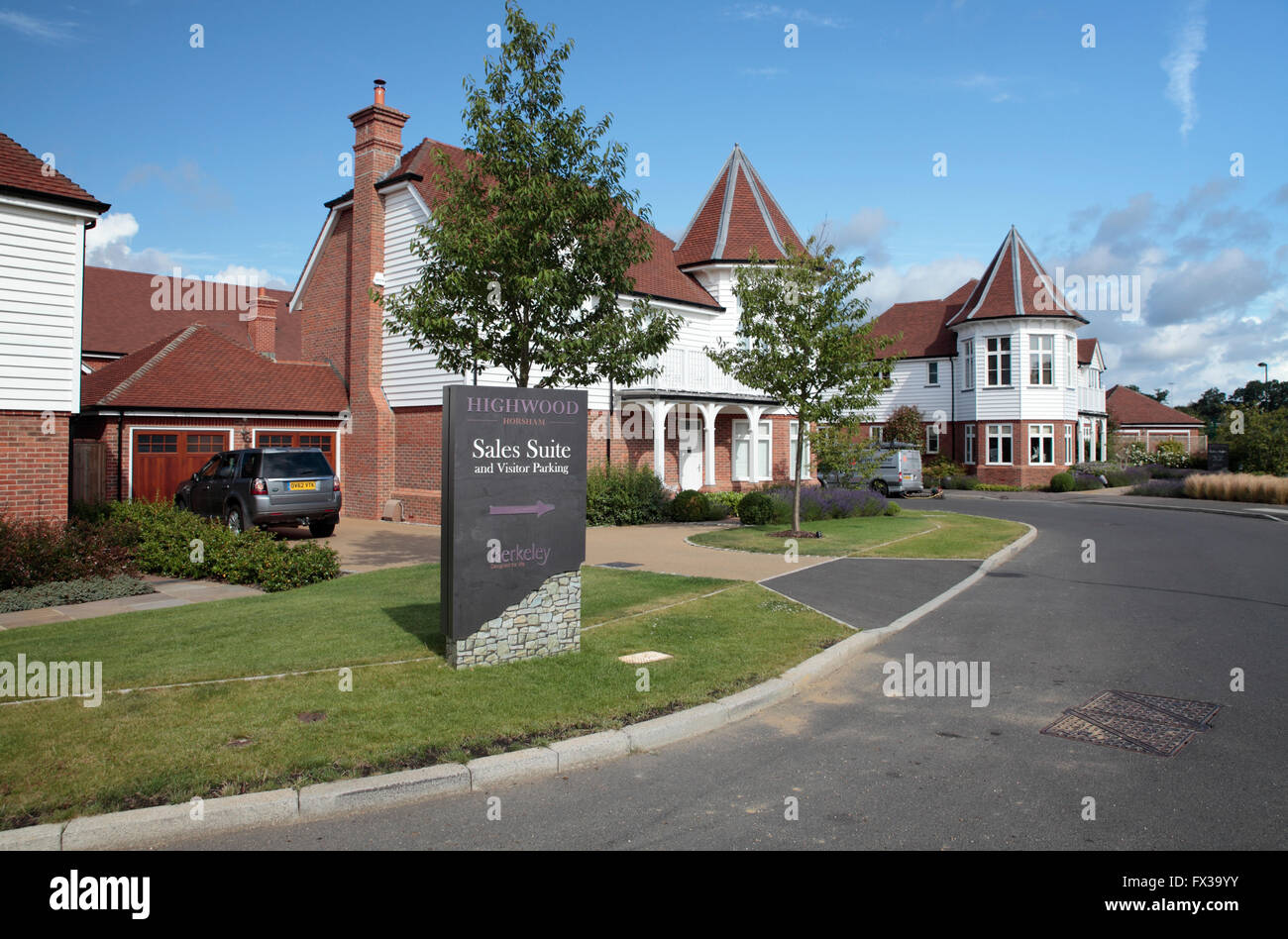 Neue Häuser in Horsham, West Sussex, England Stockfoto