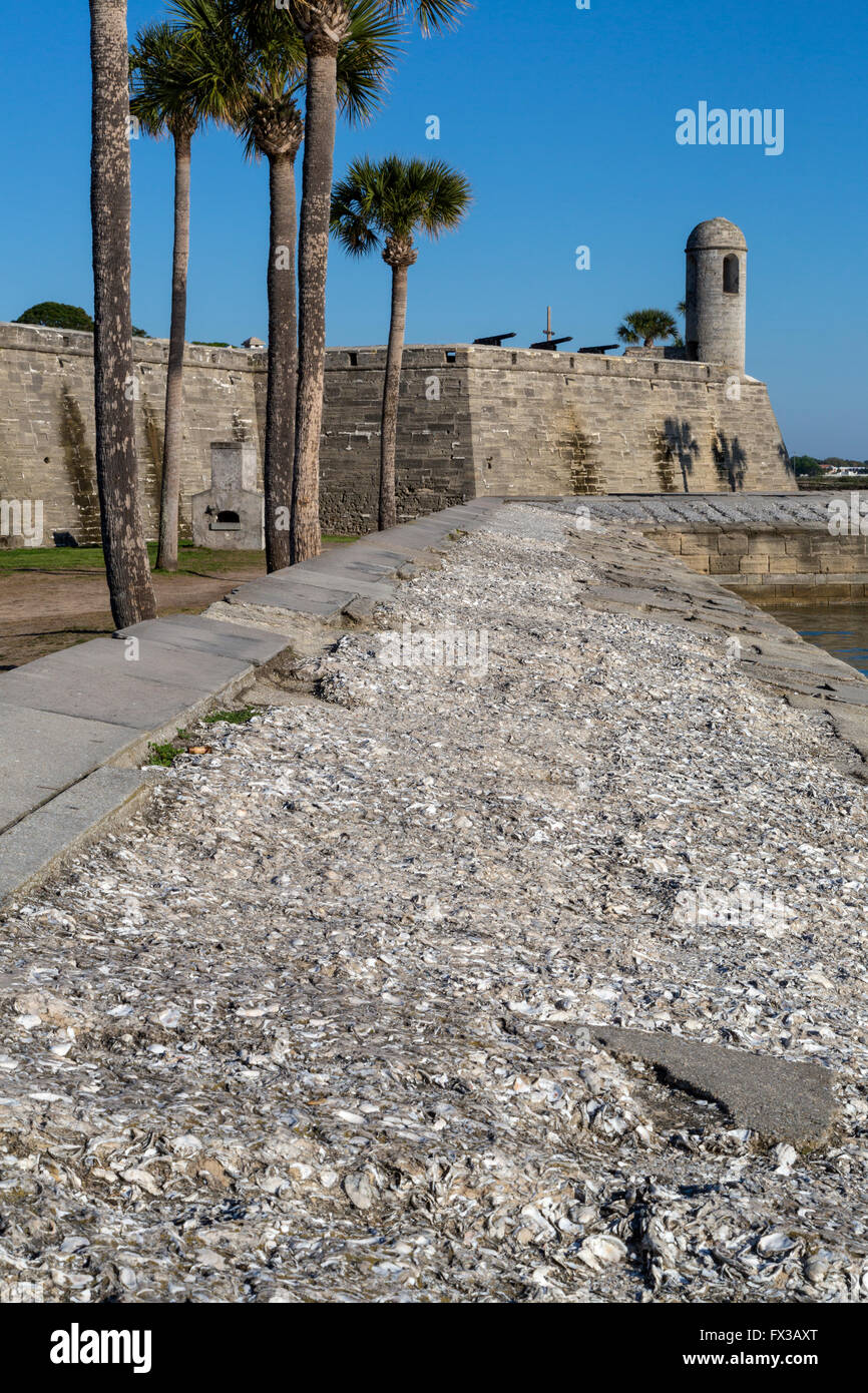 St. Augustine, Florida, USA.  Fort San Marcos, 1672-1695 errichtet.  Wachposten von San Carlos. Stockfoto