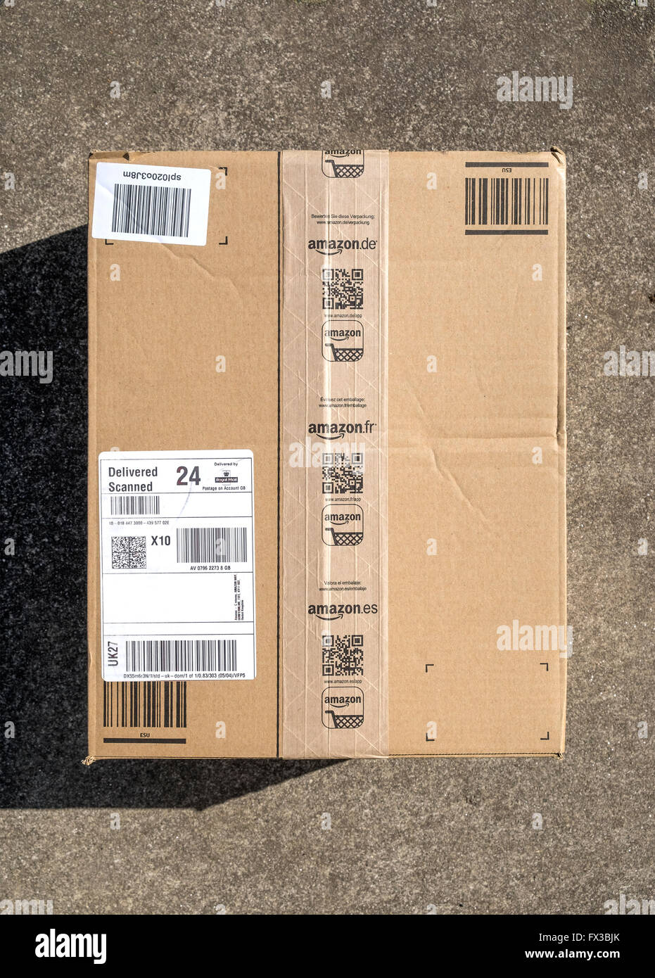 Amazon-Paketzustellung Stockfoto