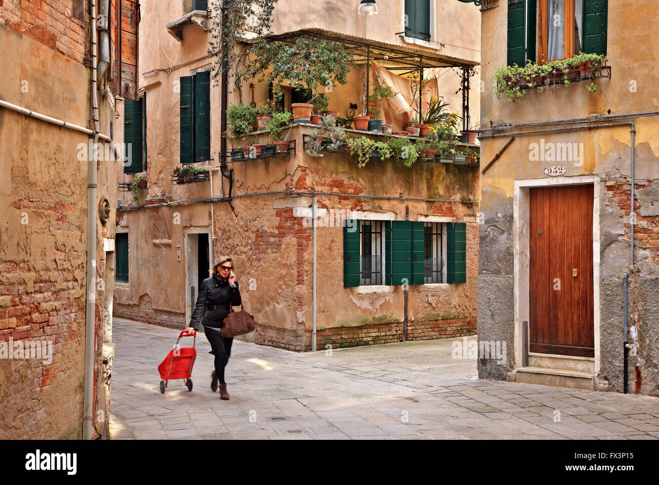 Straße im Sestiere di San Polo, Venedig, Veneto, Italien Stockfoto