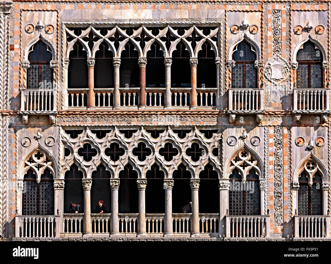 Ca' d' Oro ("Goldenes Haus" - richtig, Palazzo Santa Sofia), Grand Canal, Sestiere di Cannaregio, Venedig, Italien. Stockfoto