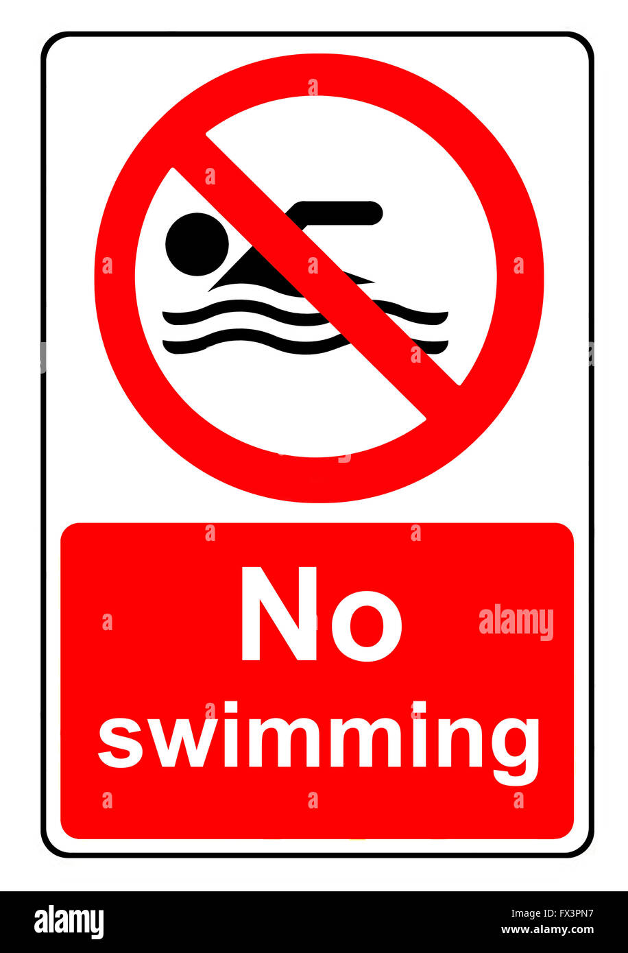 Kein Schwimmen in diesem gefährlichen Bereich Schild Stockfoto