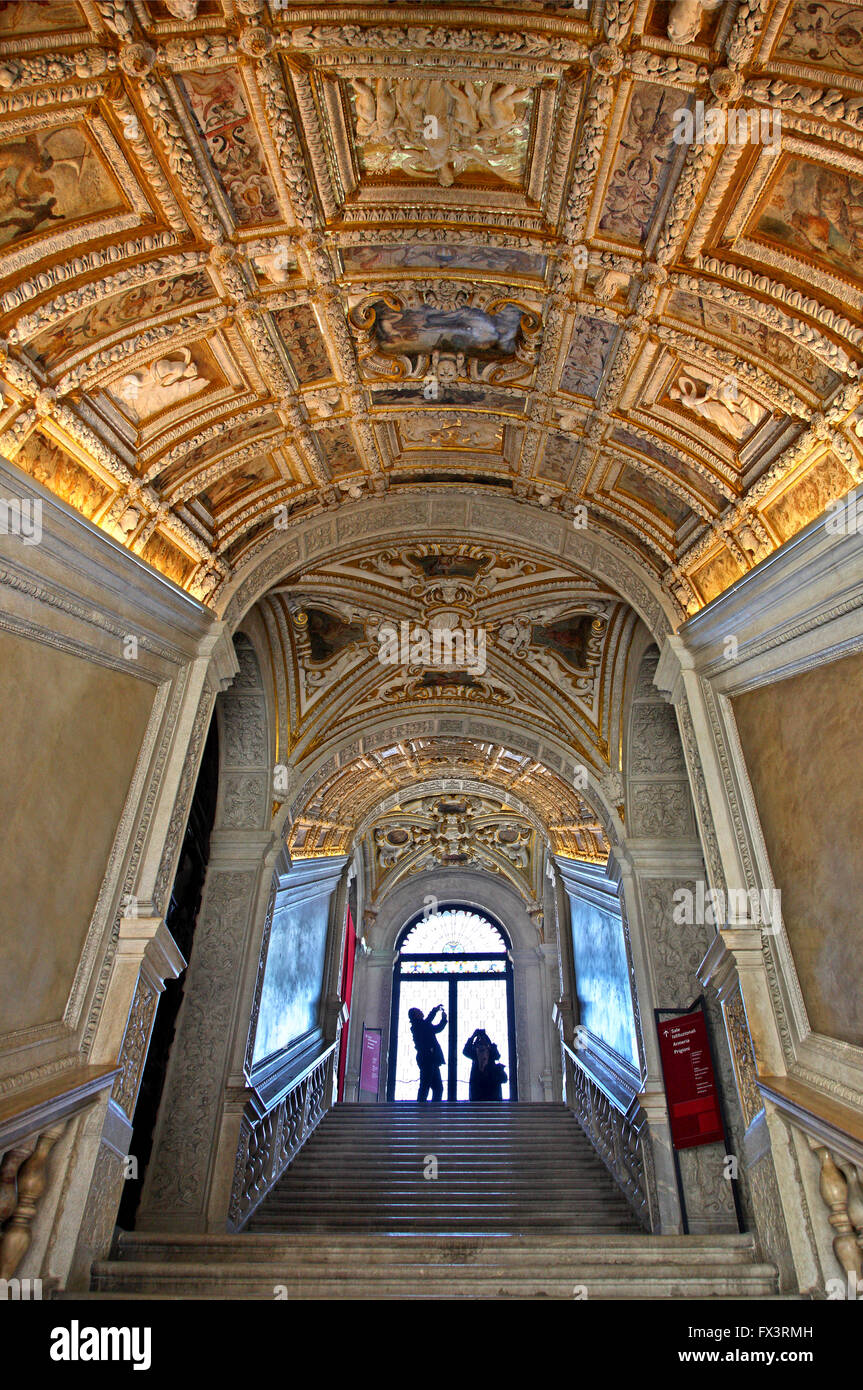 Der Scala d ' Oro ("golden Staircase") im Palazzo Ducale, Venedig, Veneto, Italien. Stockfoto