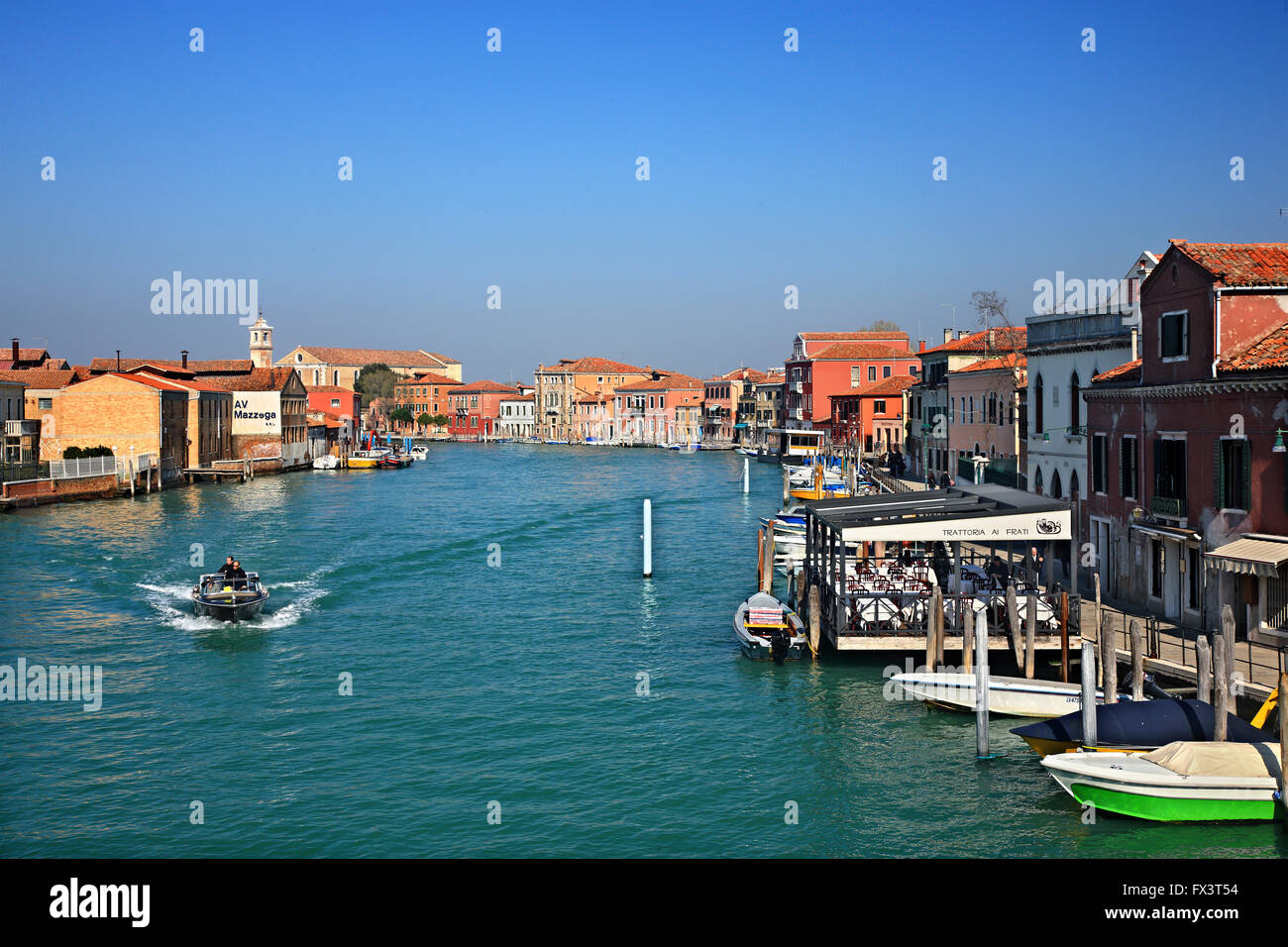 Kanal im malerischen Insel Murano, Venedig, Veneto, Italien. Stockfoto