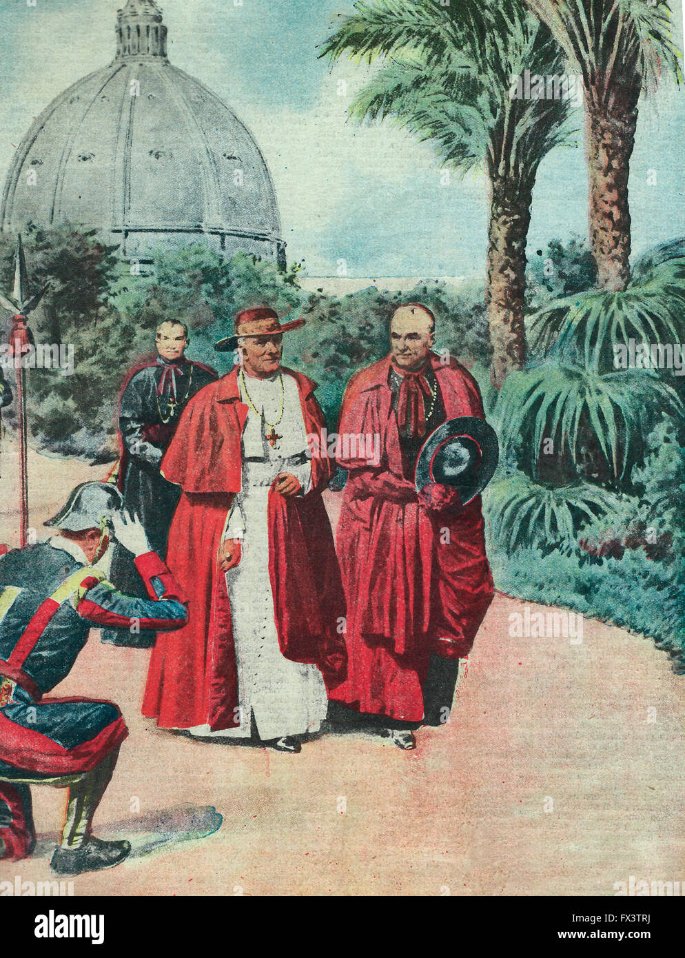 Vatikan lauen Herbst nachmittags - Spaziergang entlang der Wege des Heiligen Vaters der päpstlichen Gärten, ca. 1913 Stockfoto