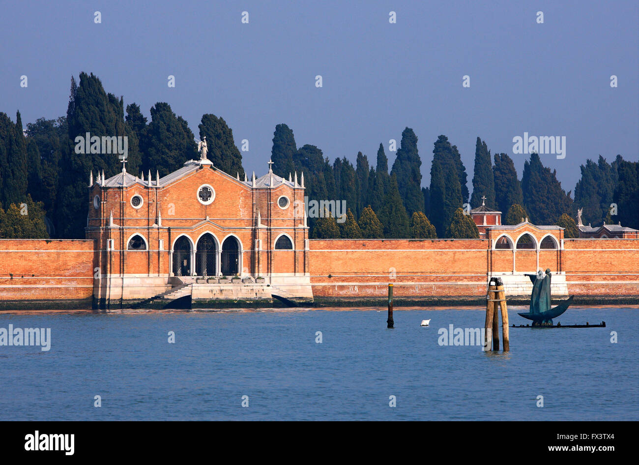 Der "Friedhof - Insel" (auch bekannt als "Insel der Toten") San Michele, Venedig, Veneto, Italien Stockfoto
