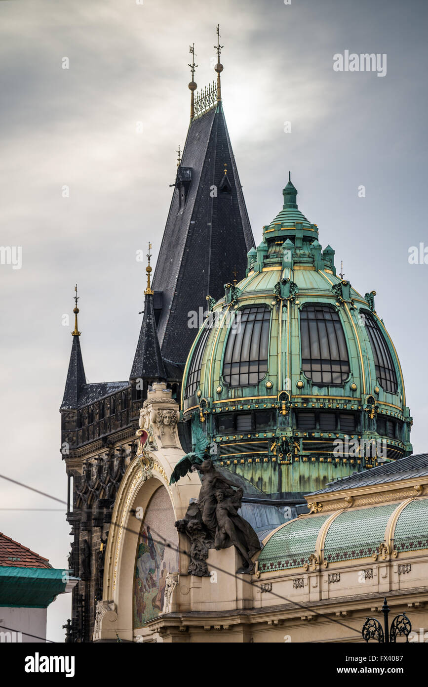 Obecni Dum Gemeindehaus in Stare Mesto Stadtteil Prag Tschechische Stockfoto