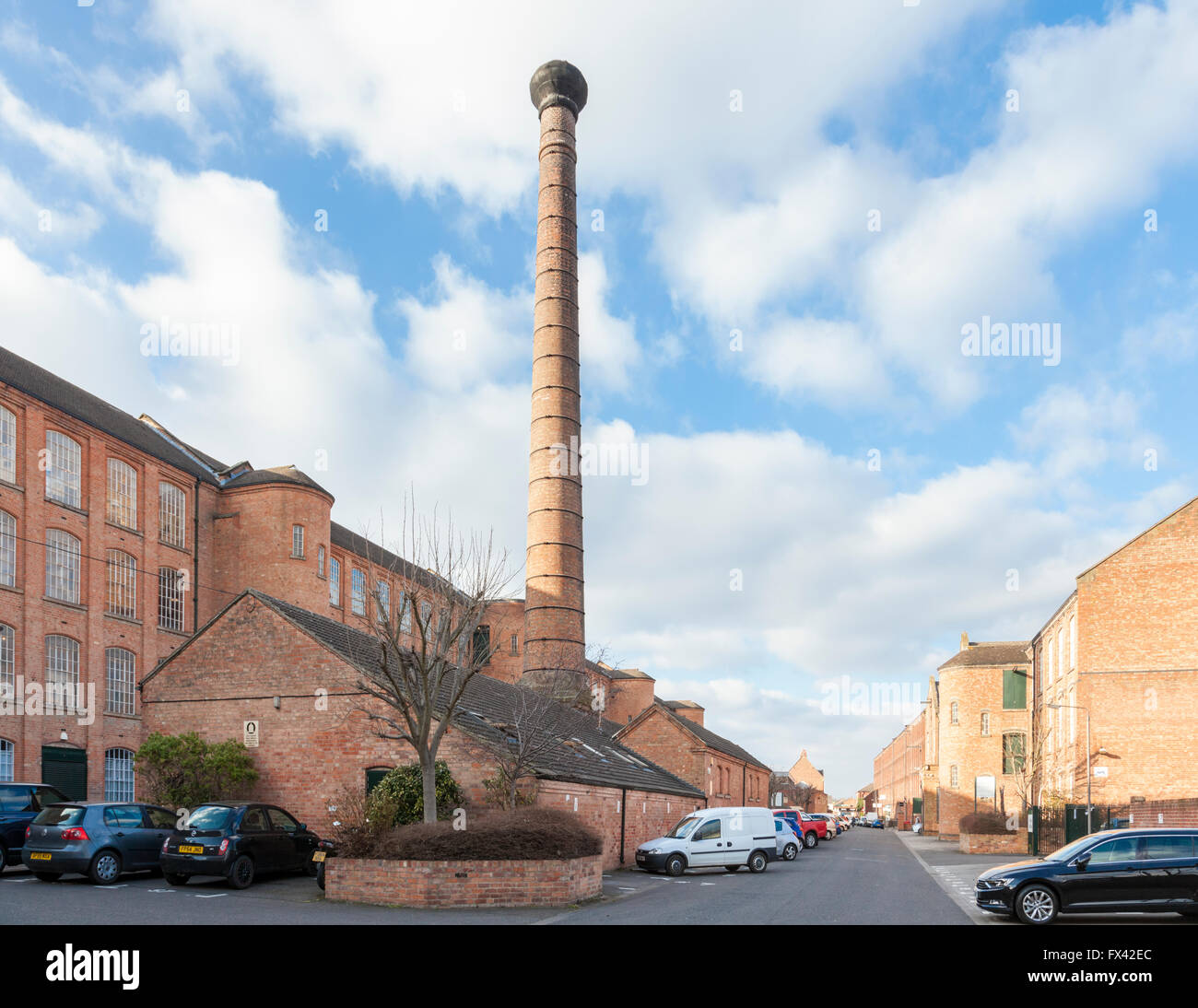 19. jahrhundert Fabrikgebäude. Harrington Mühle, einem viktorianischen Spitze Mühle nun im Einsatz, die von kleinen Unternehmen. Long Eaton, Derbyshire, England, Großbritannien Stockfoto