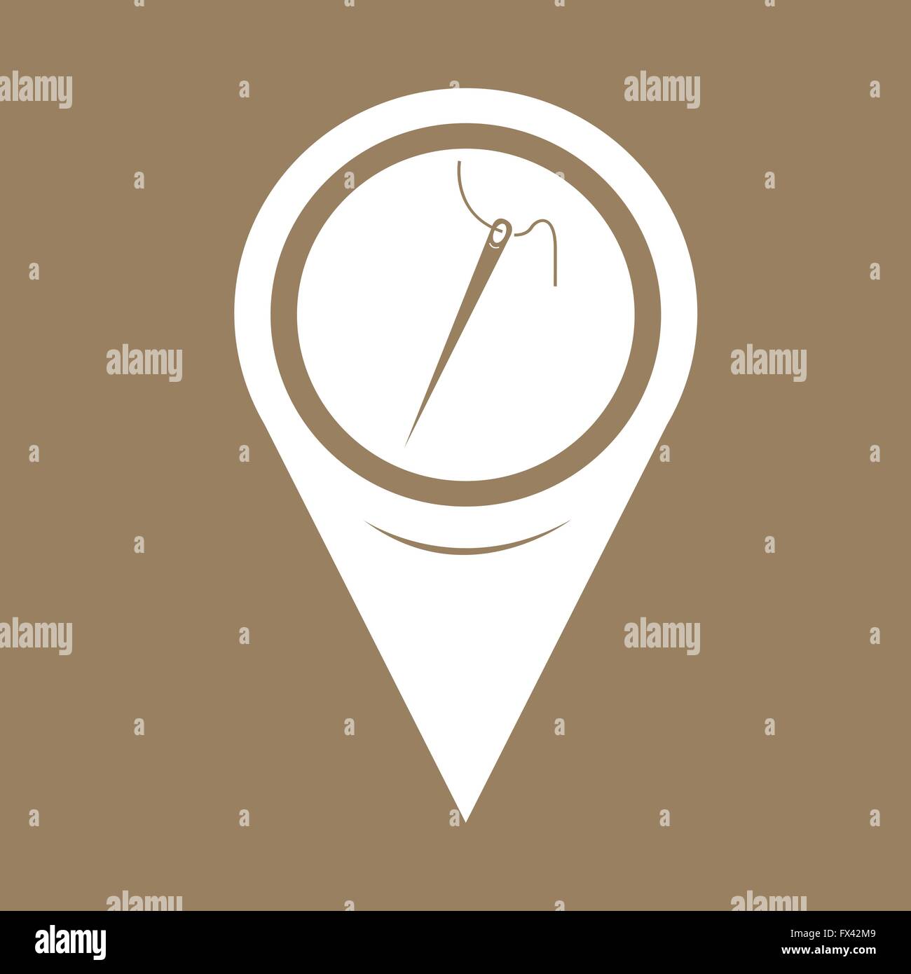 Karte Pin Pointer Nadel mit Faden-Symbol Stock-Vektorgrafik - Alamy