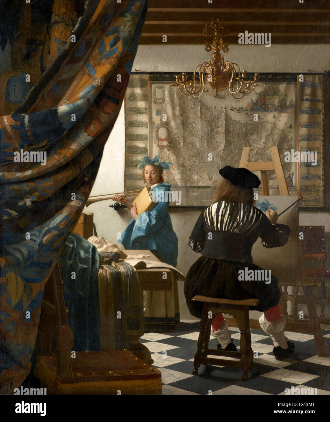Vermeers Kunst der Malerei oder der Allegorie der Malerei von Vermeer Stockfoto