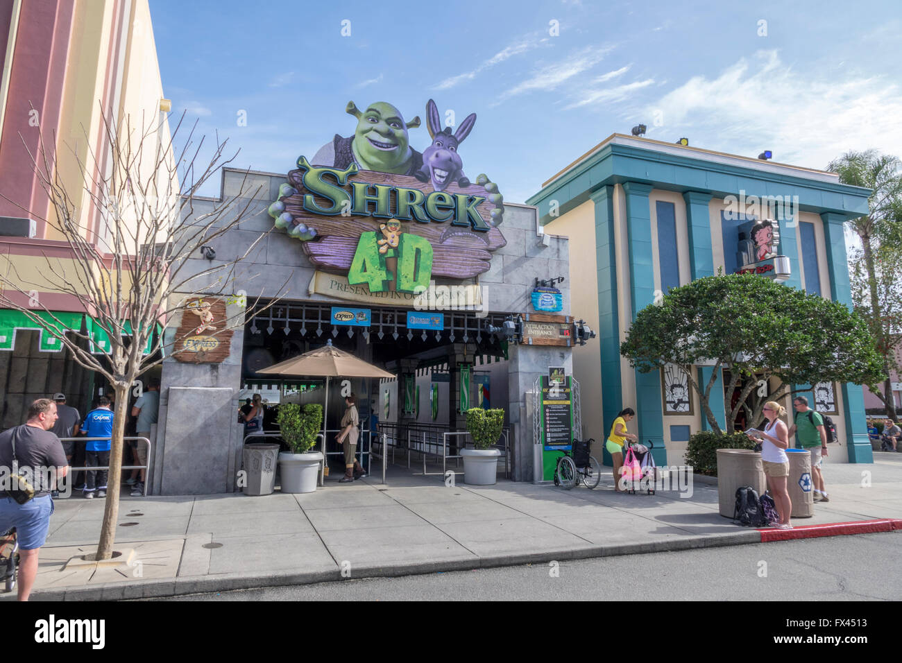 Der Eingang zu der Shrek 4 Kino Show im Universal Studios Orlando Florida Stockfoto