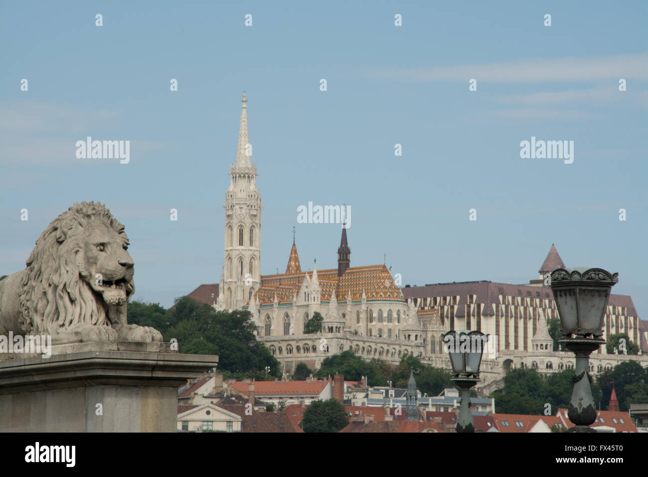 Blick auf Budapest, Ungarn, einschließlich die eindrucksvolle Matyas Kirche Stockfoto