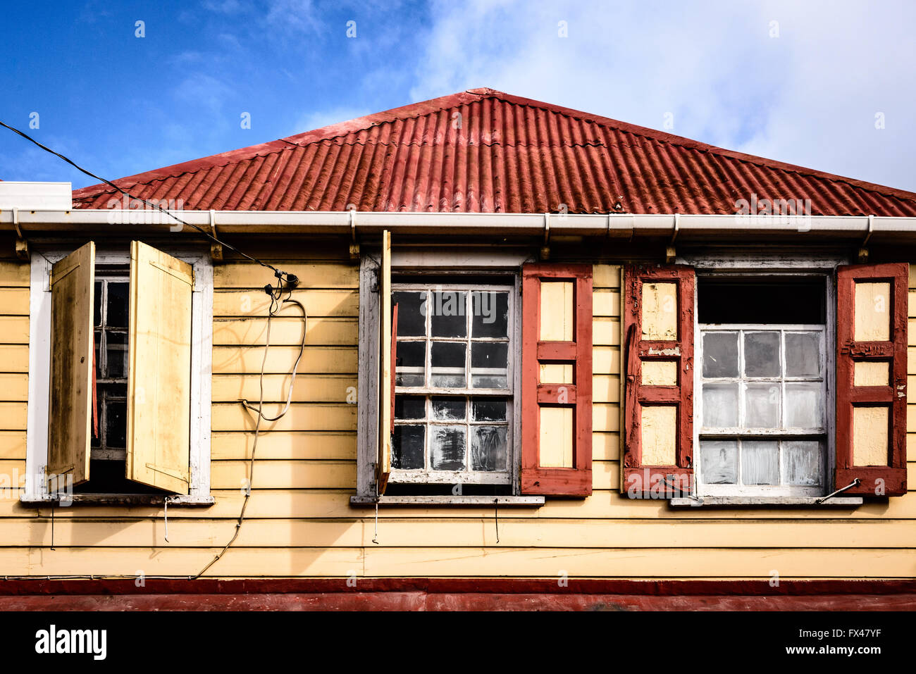 Fensterläden, St. John's, Antigua Stockfoto