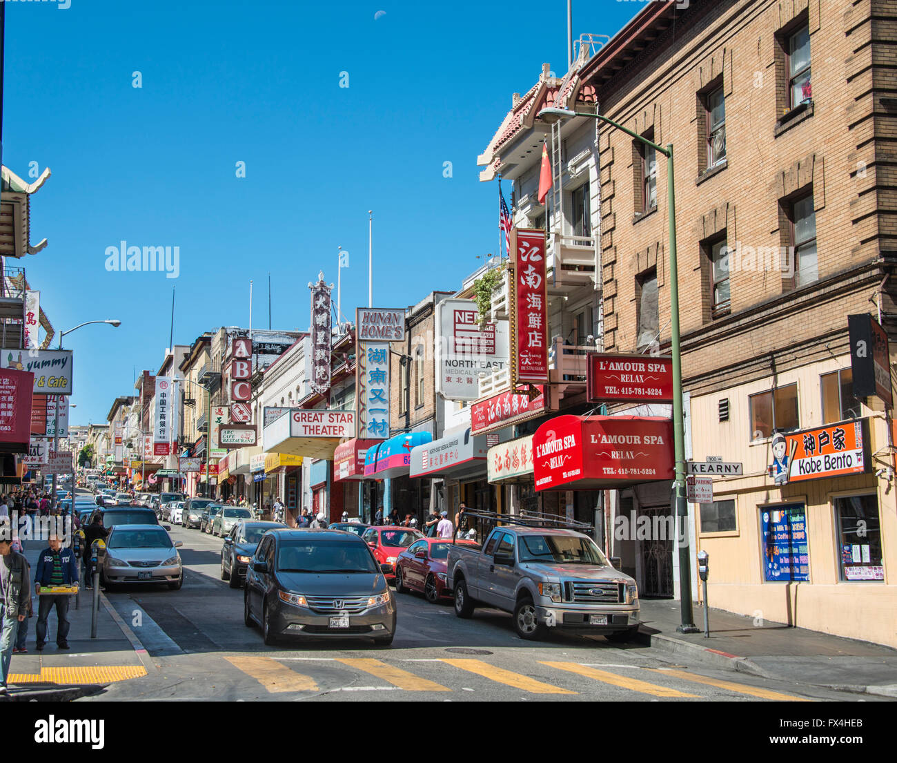 Straßenszene, Chinatown, San Francisco, Kalifornien, USA Stockfoto