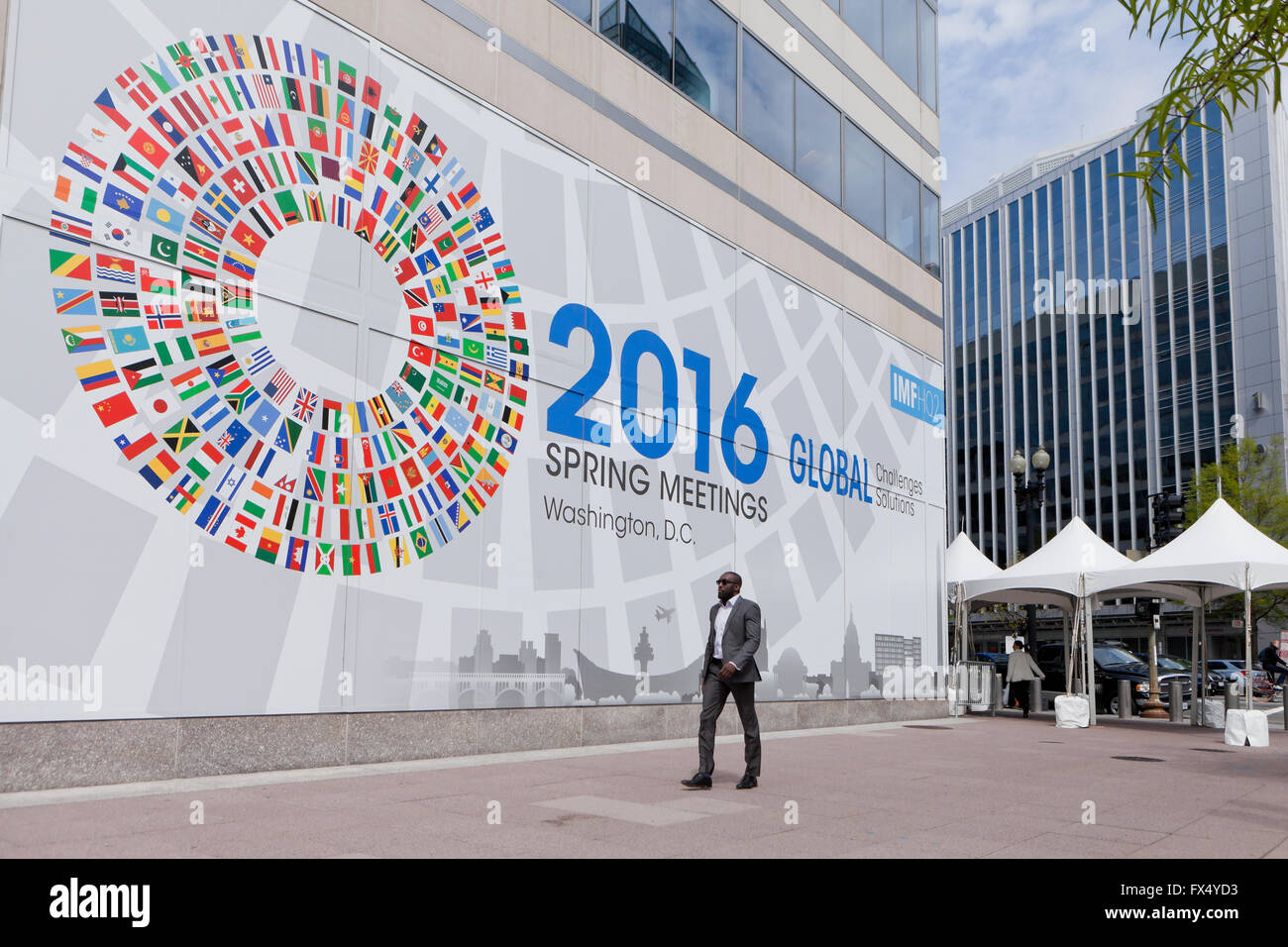 Washington, DC, USA. 11. April 2016. Die gemeinsame Entwicklungsausschuss der Weltbank und des IWF und der IWF internationalen Währungs- und Finanzausschusses Besprechungen, Fortschritte auf der Arbeit von der Weltbank und des Internationalen Währungsfonds an der einwöchigen Frühjahrstagung 2016 zu diskutieren.  G-20-Climate Finance Study Group zusammen, um nachhaltige und umweltfreundliche Wirtschaftswachstum weltweit zu erkunden. Bildnachweis: B Christopher/Alamy Live-Nachrichten Stockfoto