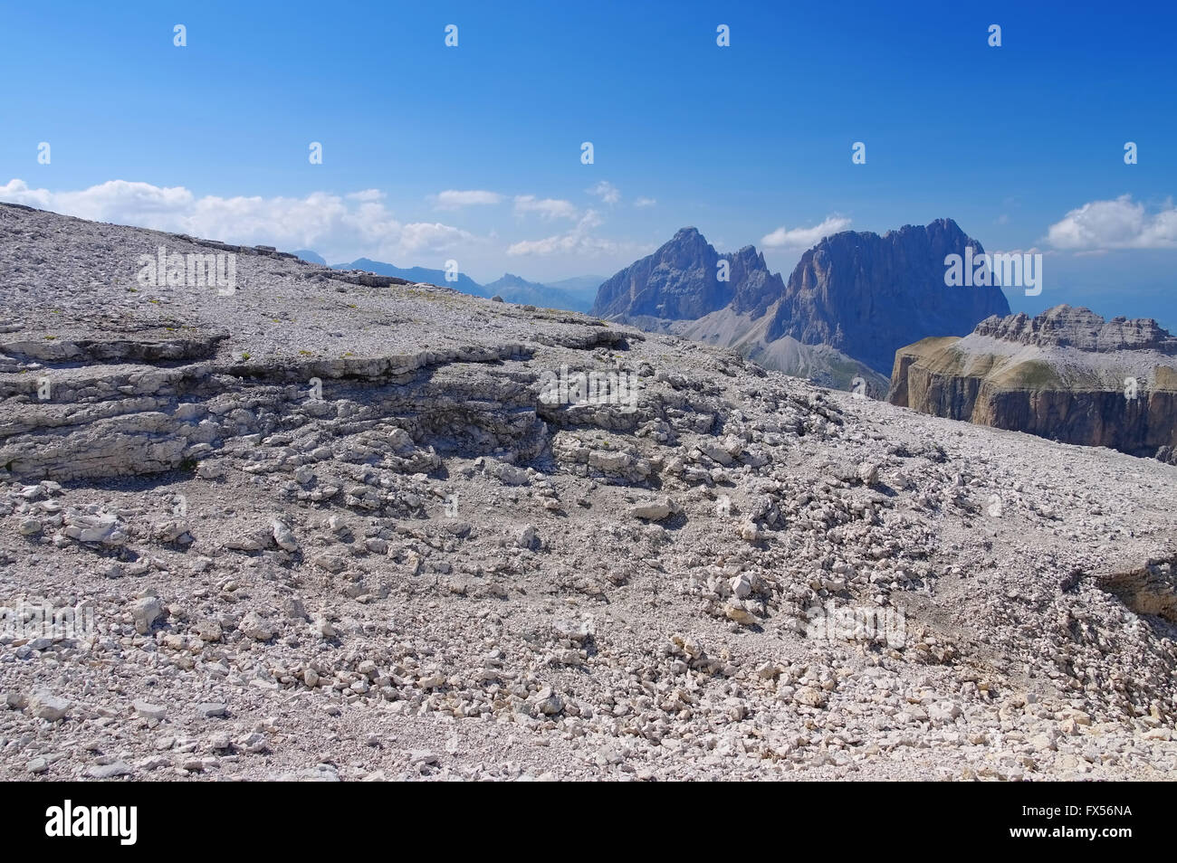 Sella Gruppe in den Dolomiten, Züricher Alpen - Sellagruppe in den Dolomiten, Italienische Alpen Stockfoto