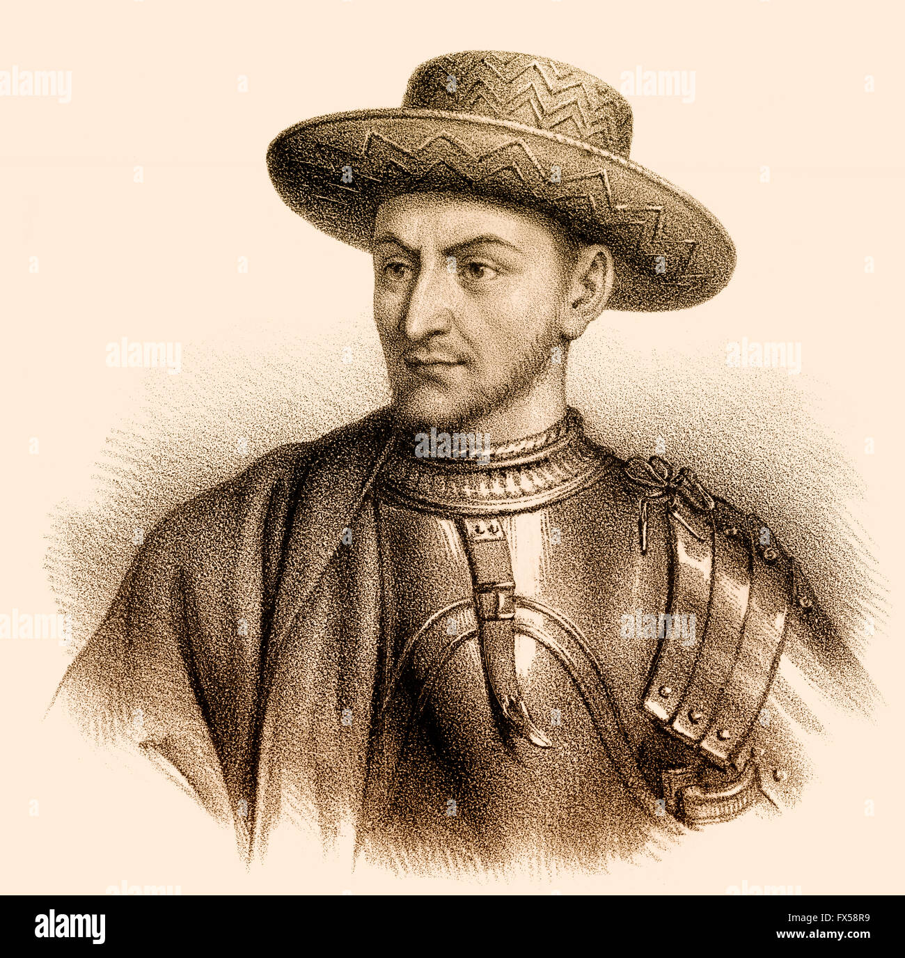 Karl VII., Karl VII., genannt 1403-1461, das siegreiche, König von Frankreich Stockfoto