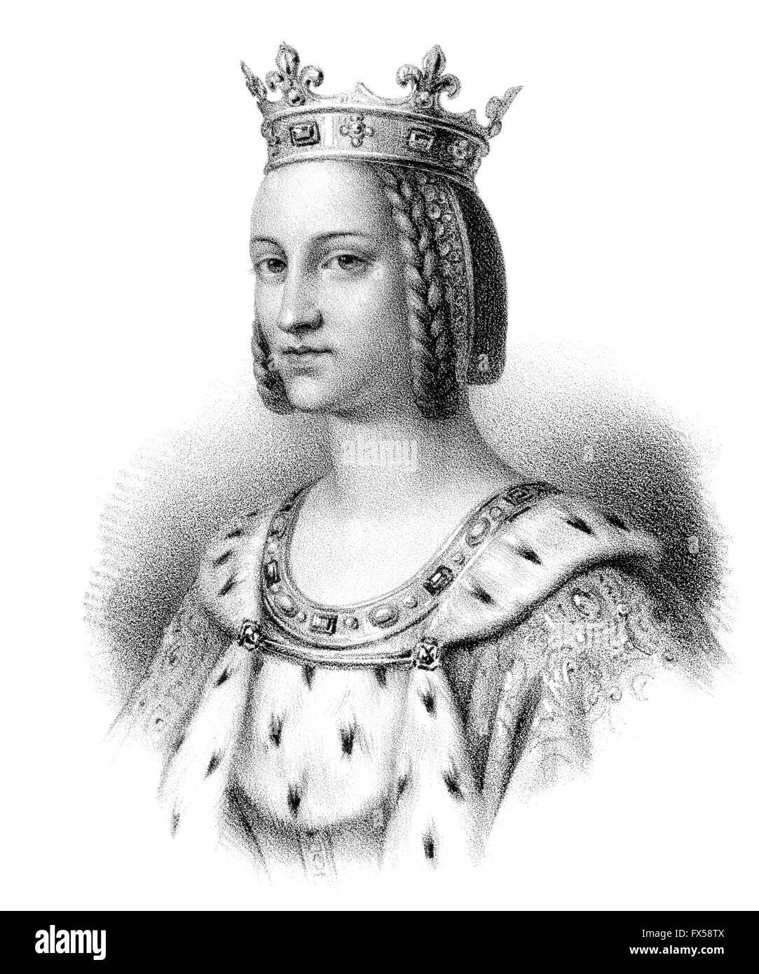 Charlotte von Savoyen, Charlotte de Savoie, 1441-1483, Königin von Frankreich als die zweite Ehefrau von Louis XI. Stockfoto