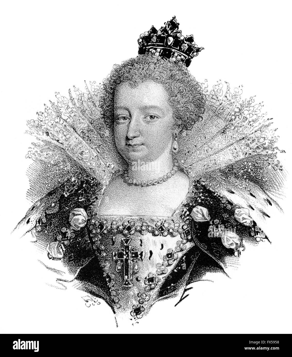 Marie de' Medici, Marie de Médicis, Maria de' Medici, 1575-1642, Königin von Frankreich als die zweite Frau von König Henry IV Stockfoto