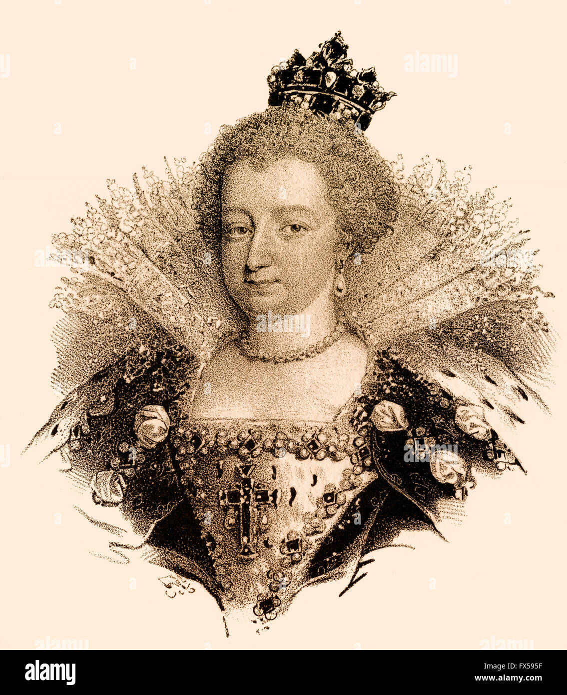 Marie de' Medici, Marie de Médicis, Maria de' Medici, 1575-1642, Königin von Frankreich als die zweite Frau von König Henry IV Stockfoto